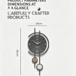 Modern decorative wall clock with geometric design and black finish.
