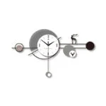 Modern decorative wall clock with geometric design and deer motif, perfect for luxury home decor.