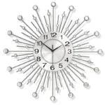 Modern luxury wall clock with crystal accents and sleek design.