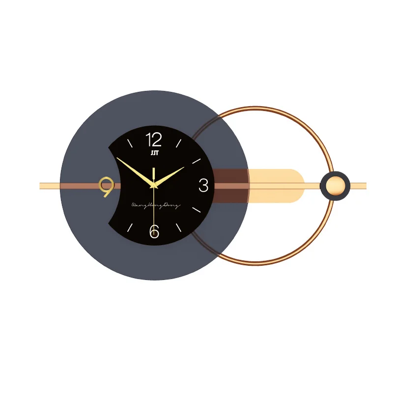 Geometric Modern Wall Clock Modern decorative wall clock with geometric design and gold accents.