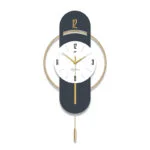 Modern luxury wall clock with gold accents and sleek design.
