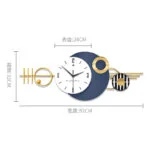 Modern decorative wall clock with geometric design and gold accents, ideal for luxury home decor.