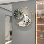Modern wall clock with astronaut design and moon theme, luxury home decor.