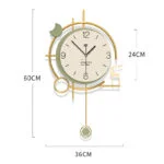 Modern decorative wall clock with geometric design and gold accents.