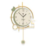 Modern decorative wall clock with geometric design and deer motif, ideal for luxury home decor.