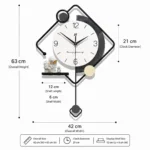 Modern decorative wall clock with geometric design and floral accents, ideal for luxury home decor.