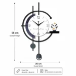 Modern decorative wall clock with unique design and playful accents.