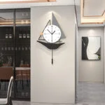 Modern decorative wall clock in a stylish interior setting.