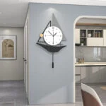 Modern decorative wall clock in a stylish home interior.
