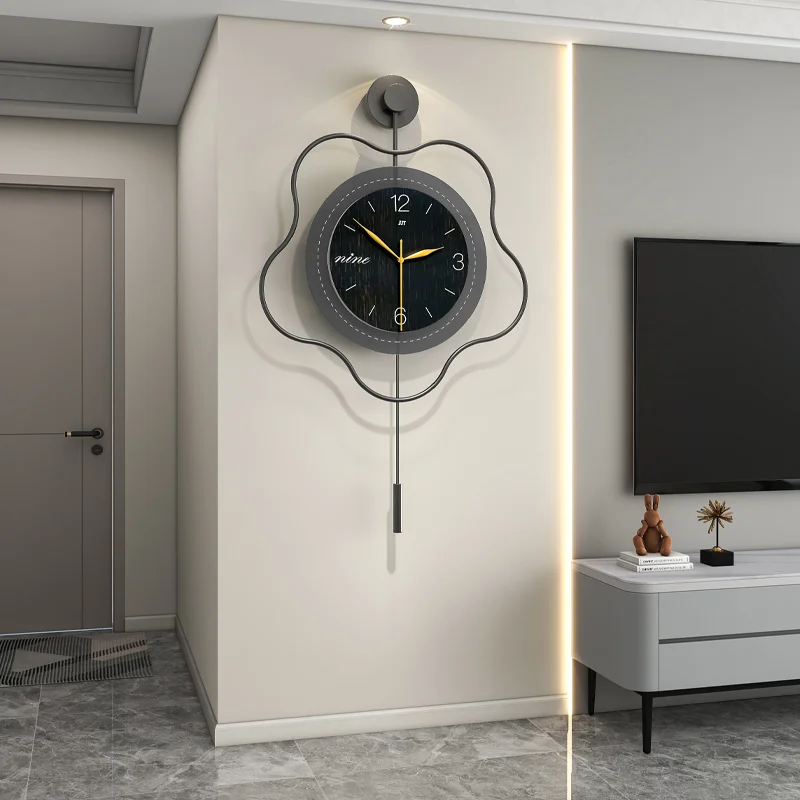 Modern Luxury Wall Clock Modern luxury wall clock with unique design in a stylish living room setting.