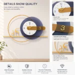 Modern luxury wall clock with acrylic dial and gold accents, featuring silent movement and stylish design.