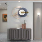 Modern luxury wall clock with decorative accents in a stylish home interior.