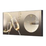 Modern wall clock with champagne glass design, luxury home decor.