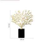 Modern Gold Coral Sculpture Ornament – Decorative Metal Coral Art with Heavy Black Crystal Base - Image 7