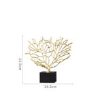 Modern Gold Coral Sculpture Ornament – Decorative Metal Coral Art with Heavy Black Crystal Base - Image 8