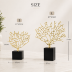 Modern Gold Coral Sculpture Ornament – Decorative Metal Coral Art with Heavy Black Crystal Base - Image 4