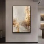 Modern luxury wall art with abstract design in a contemporary home setting.