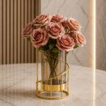 Flower Vase & Candle Holder – 2-in-1 Decorative Glass Vase Centrepiece for Living Room, Dining Table & Home Décor 31 × 12cm