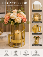Flower Vase & Candle Holder – 2-in-1 Decorative Glass Vase Centrepiece for Living Room, Dining Table & Home Décor 31 × 12cm - Image 4