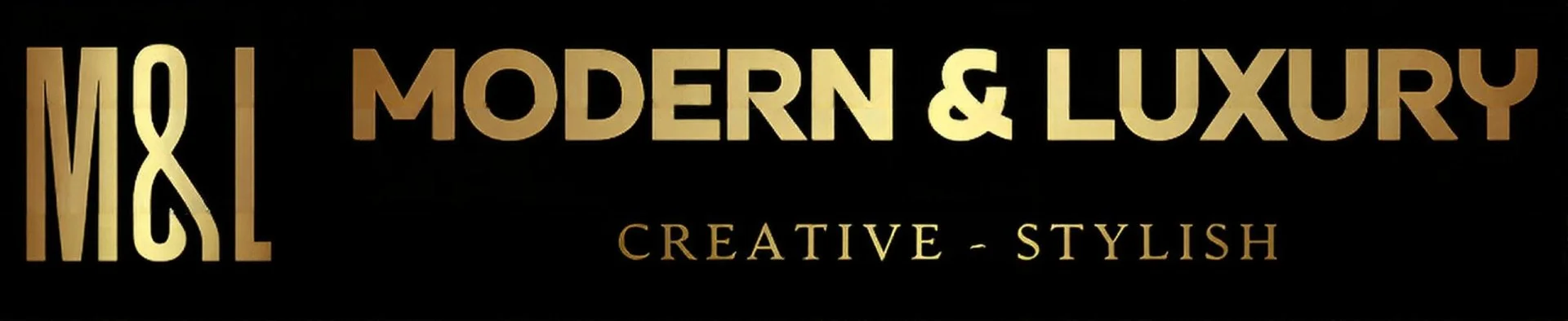 Modern & Luxury logo in gold text on black background