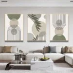 Modern framed wall art in a luxury living room setting.