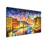 Modern wall art with vibrant cityscape, luxury home decor.