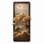 Luxury modern wall art with illuminated tree and mountain design, perfect for home decor.