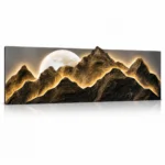 Modern luxury LED wall art with illuminated mountain design, perfect for home decor.