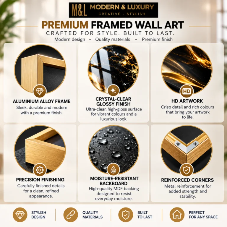 Premium framed wall art with aluminium frame, crystal-clear finish, and HD artwork.
