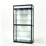 Black framed glass showcase for modern home decor and luxury displays