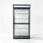 Black round frame showcase for modern home decor display.