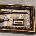 Vintage Replica Gun Wall Art 113x50cm – Luxury 3D Antique Rifle & Pistol Shadow Box with Vintage Map & Ornate Gold Polcore Frame - Image 2