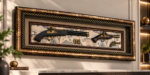 Vintage Gun Wall Art Replica 120x42cm – Luxury 3D Antique Map Shadow Box with Ornate Polcore Frame - Image 12