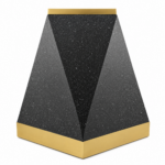 Black & Gold Geometric Plant Pot 50cm - Tall Indoor Outdoor Planter with Textured Granite Stone Effect & Modern Decorative Planter - Image 6