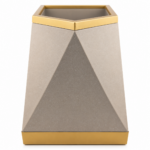Grey & Gold Geometric Plant Pot 50cm - Luxury Tall Indoor Planter with Textured Granite Effect & Triangular Design - Image 3