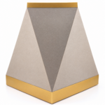 Grey & Gold Geometric Plant Pot 50cm - Luxury Tall Indoor Planter with Textured Granite Effect & Triangular Design - Image 4