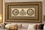 Allah & Muhammad Islamic Wall Art 100x60cm – Gold Frame