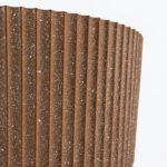 Brown Plant Pot 20.6cm - Modern Ribbed Oval Planter with Speckled Stone Effect for Indoor & Outdoor Plants - Image 4