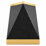 Black & Gold Geometric Plant Pot 50cm - Tall Indoor Outdoor Planter with Textured Granite Stone Effect & Modern Decorative Planter - Image 5