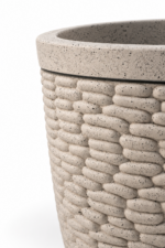 Large Light Grey Plant Pot 45cm - Round Stone Effect Planter with Raised Pebble Pattern for Indoor & Outdoor Plants - Image 6