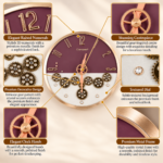 Luxury compass clock with elegant raised numerals and premium decorative design.