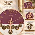 Luxury gear clock with elegant raised numerals and stunning center design.
